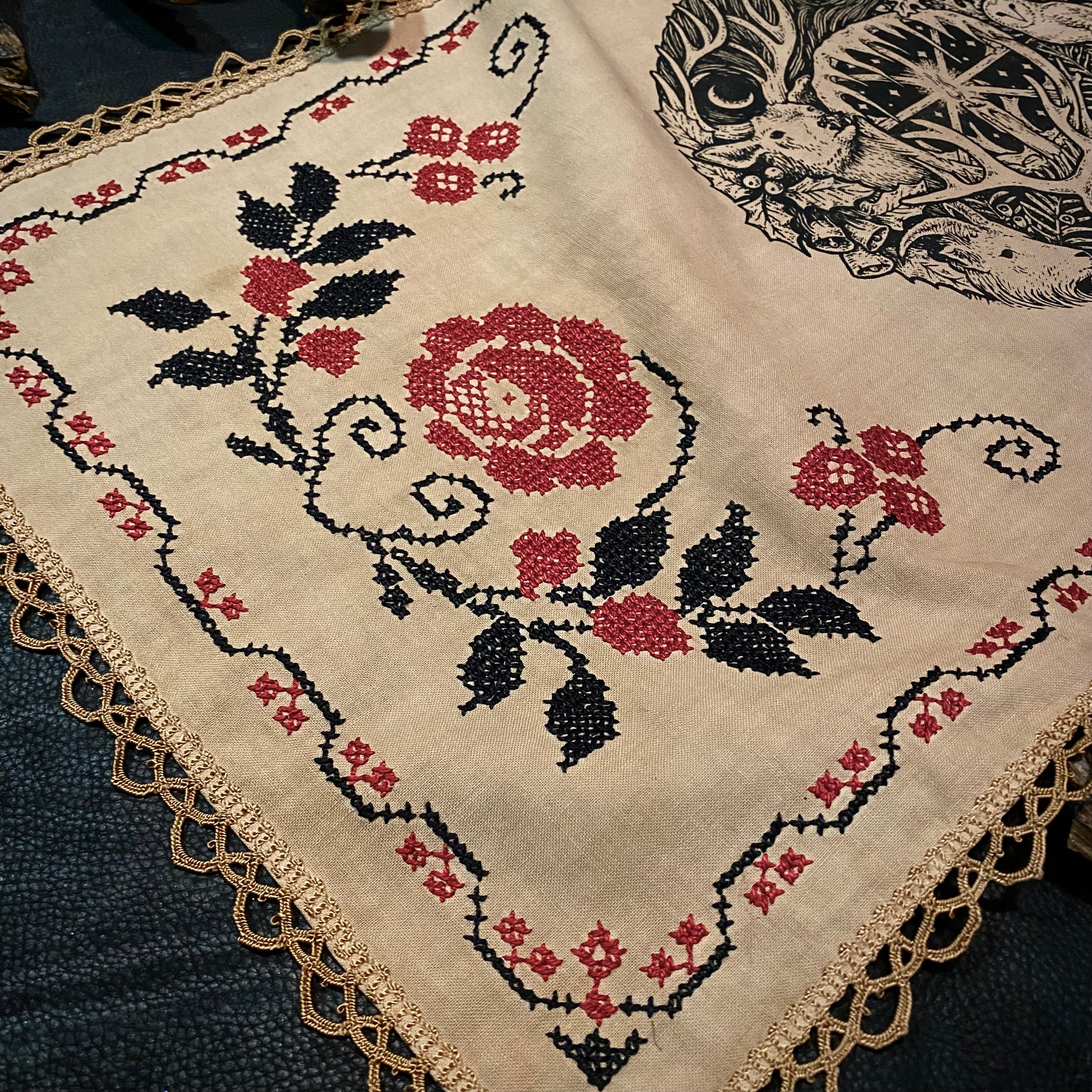 Winter's Wheel altar cloth runner in Cornstalk, limited edition