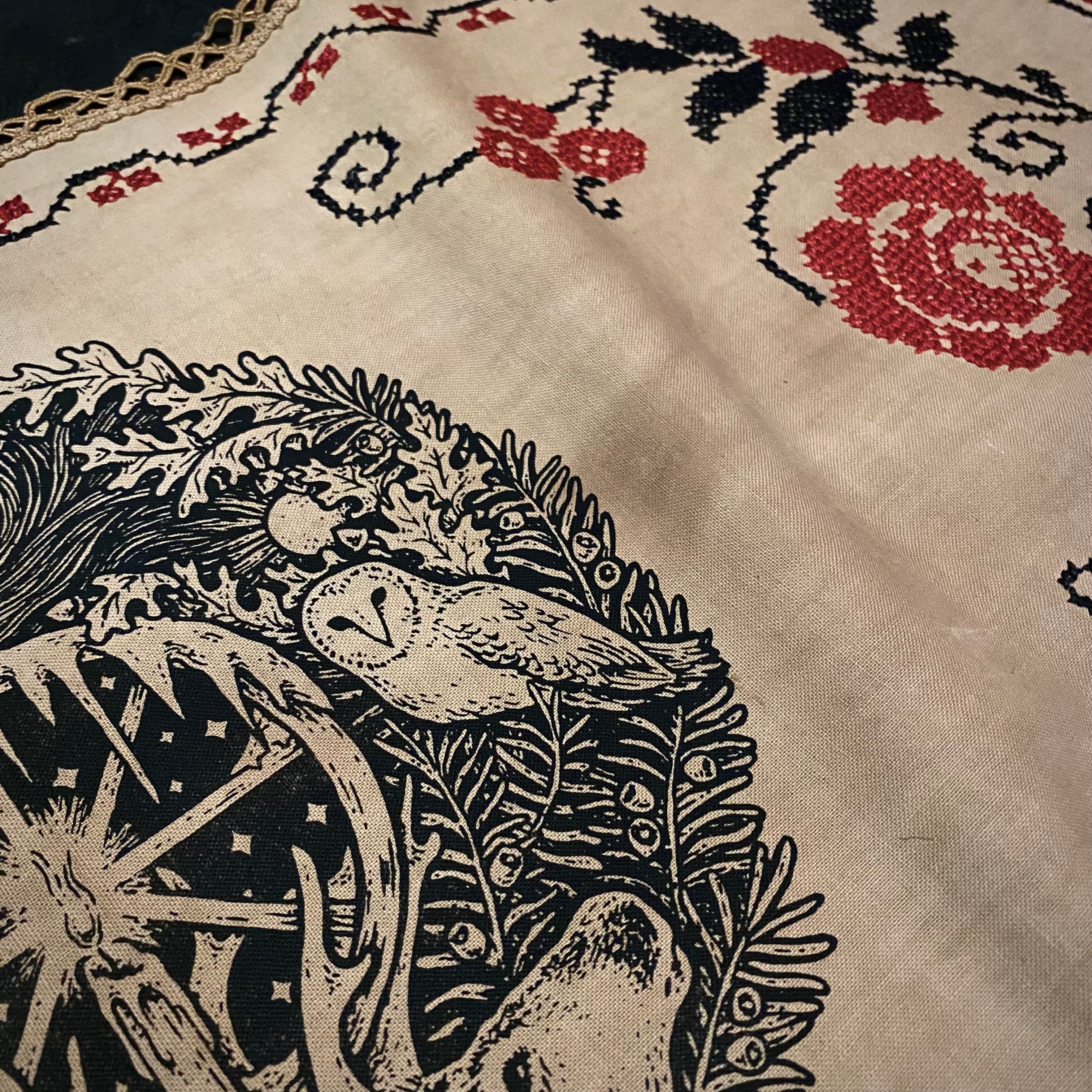 Winter's Wheel altar cloth runner in Cornstalk, limited edition