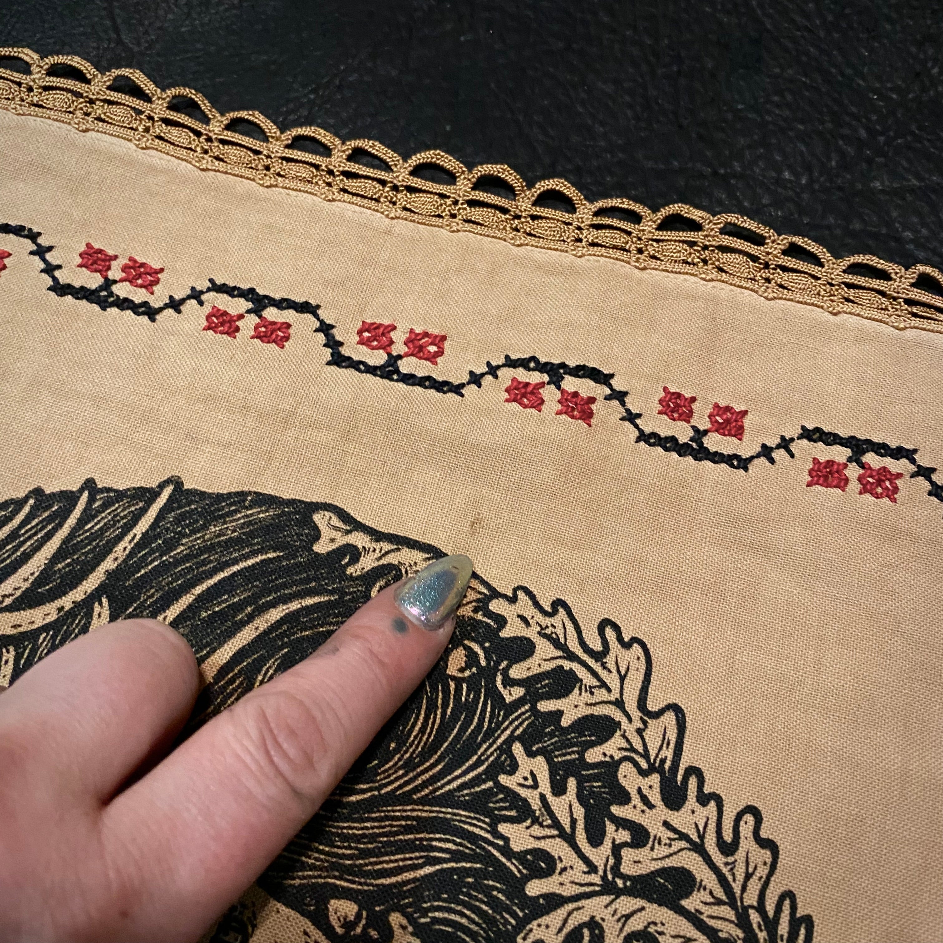 Winter's Wheel altar cloth runner in Cornstalk, limited edition