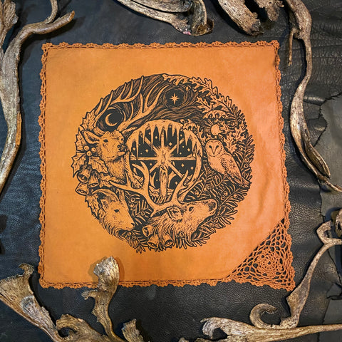 Winter's Wheel altar cloth in Pumpkin, limited edition