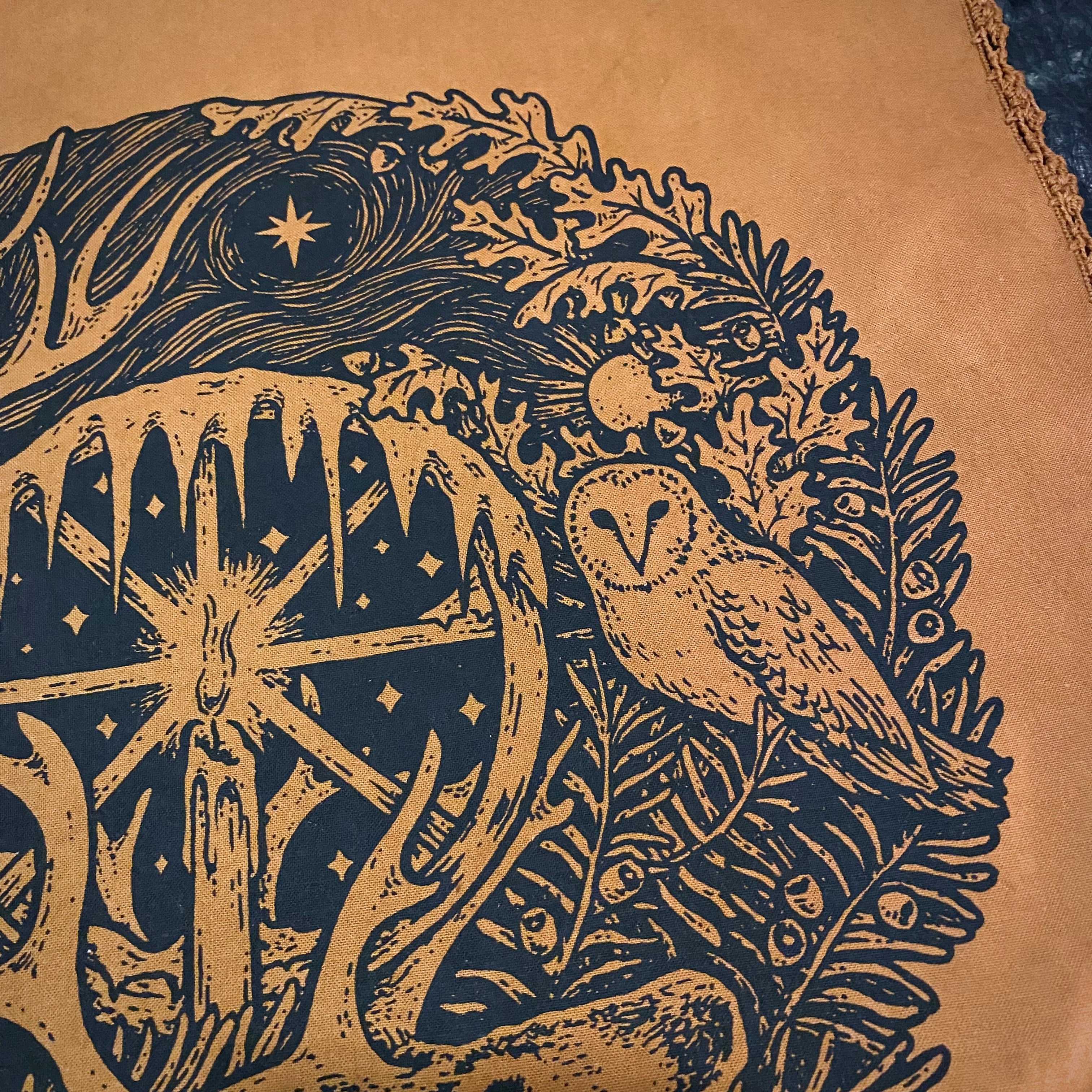 Winter's Wheel altar cloth in Pumpkin, limited edition