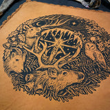 Winter's Wheel altar cloth in Pumpkin, limited edition