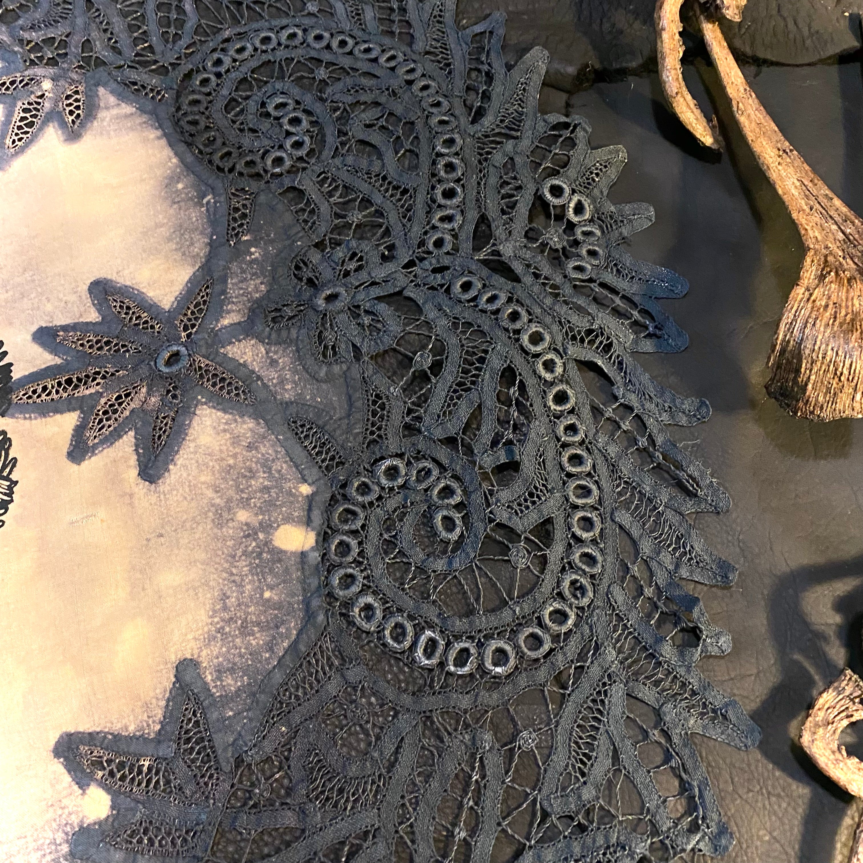 Winter's Wheel round altar cloth in Twilight, one-of-a-kind