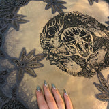 Winter's Wheel round altar cloth in Twilight, one-of-a-kind