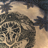 Winter's Wheel round altar cloth in Twilight, one-of-a-kind