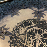 Winter's Wheel round altar cloth in Twilight, one-of-a-kind