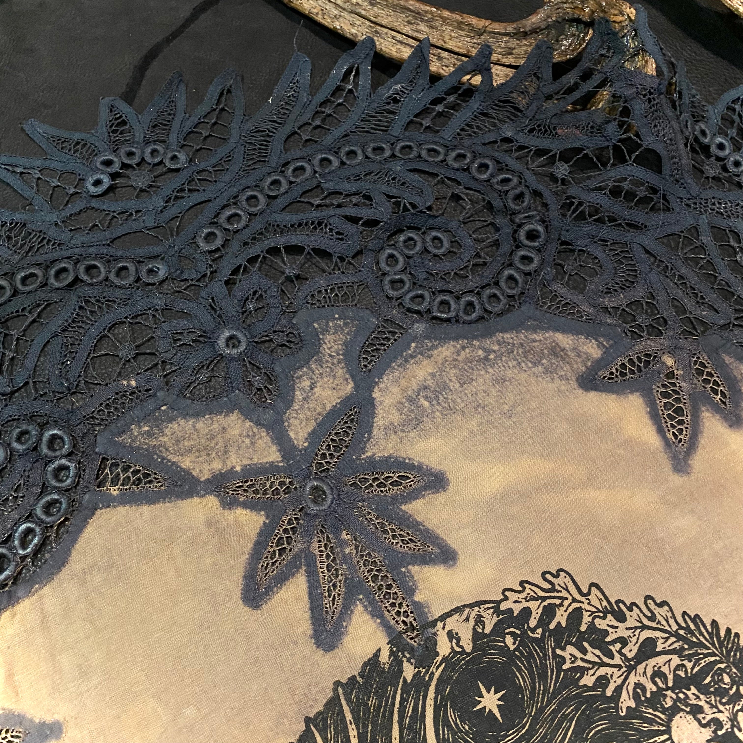 Winter's Wheel round altar cloth in Twilight, one-of-a-kind