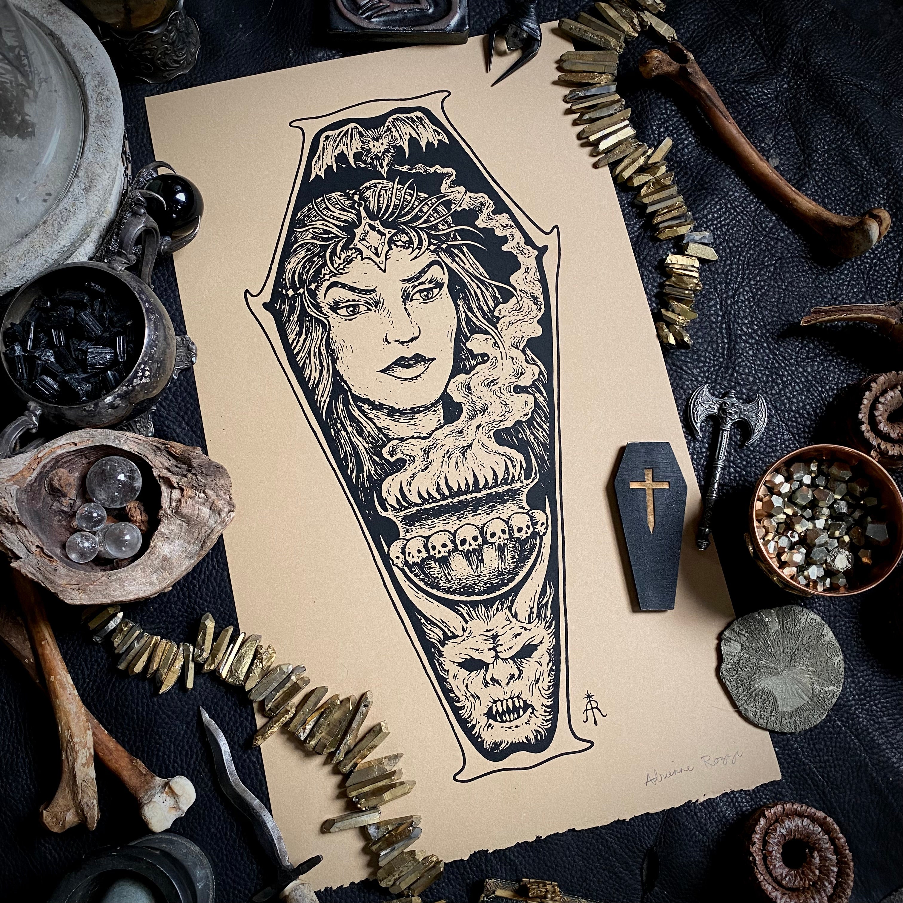 Sorceress of Shadow screen print