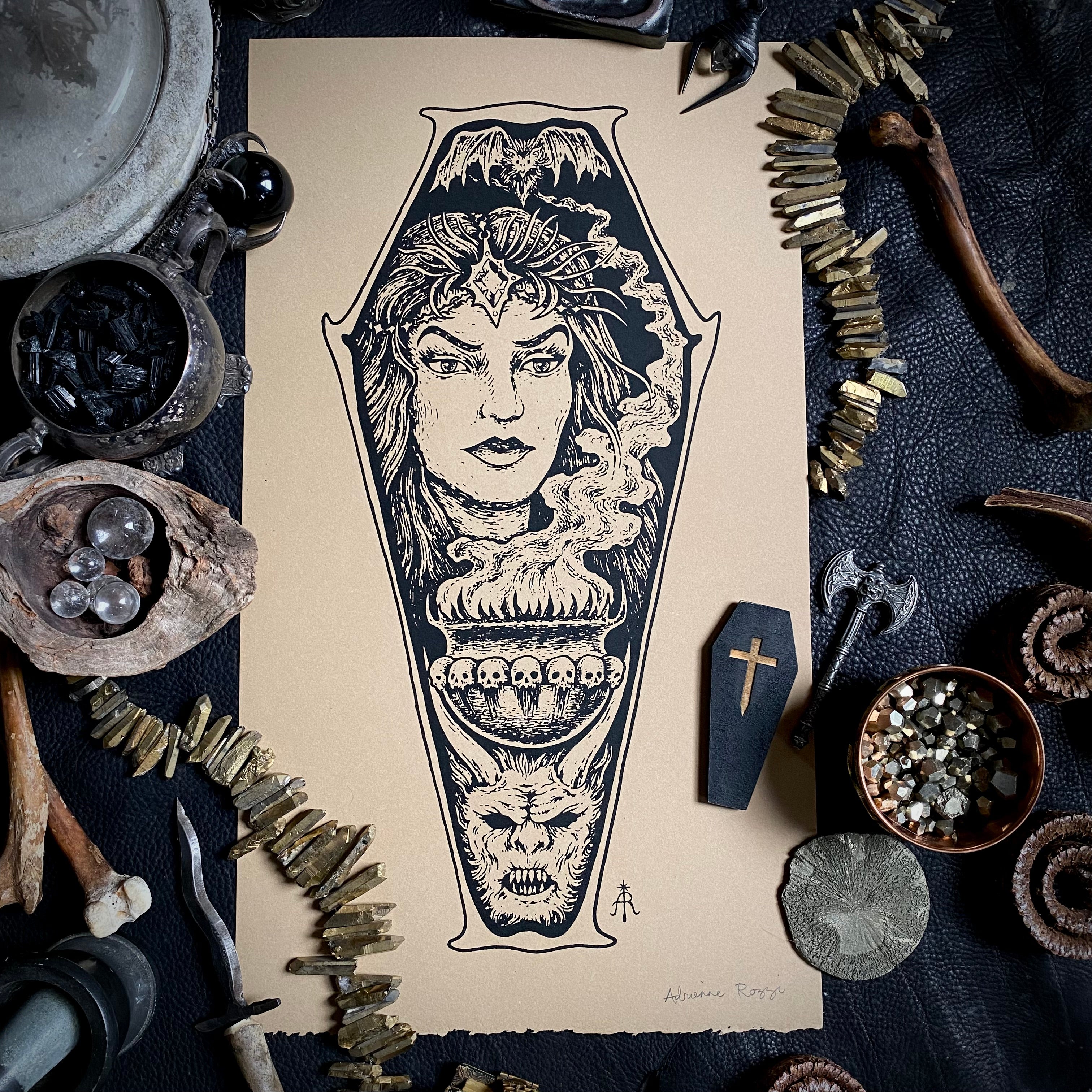 Sorceress of Shadow screen print