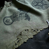 The Dragon's Pentagram altar cloth runner in Frog's Breath, one-of-a-kind