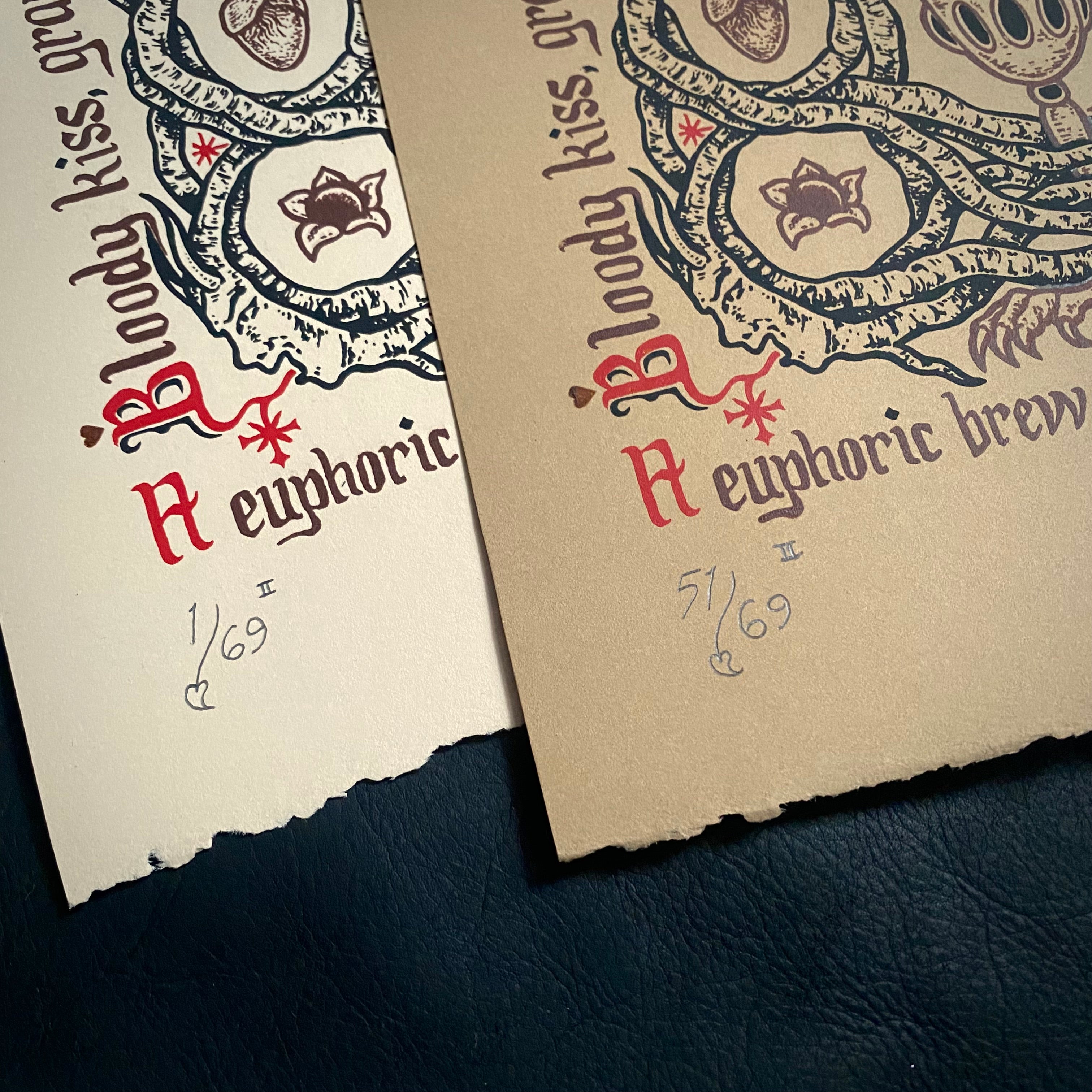 Drink Heartily screen print, second printing, limited edition