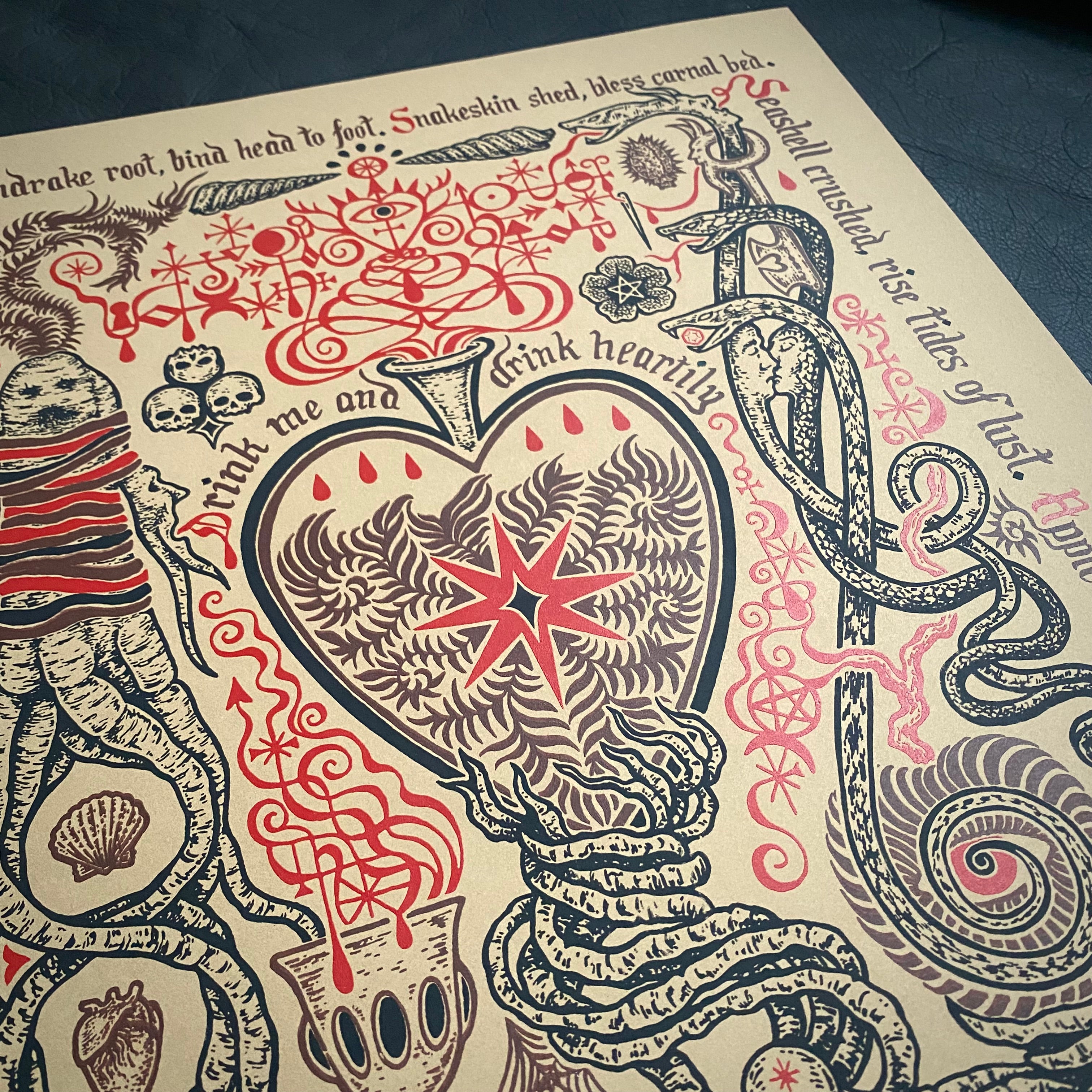 Drink Heartily screen print, second printing, limited edition