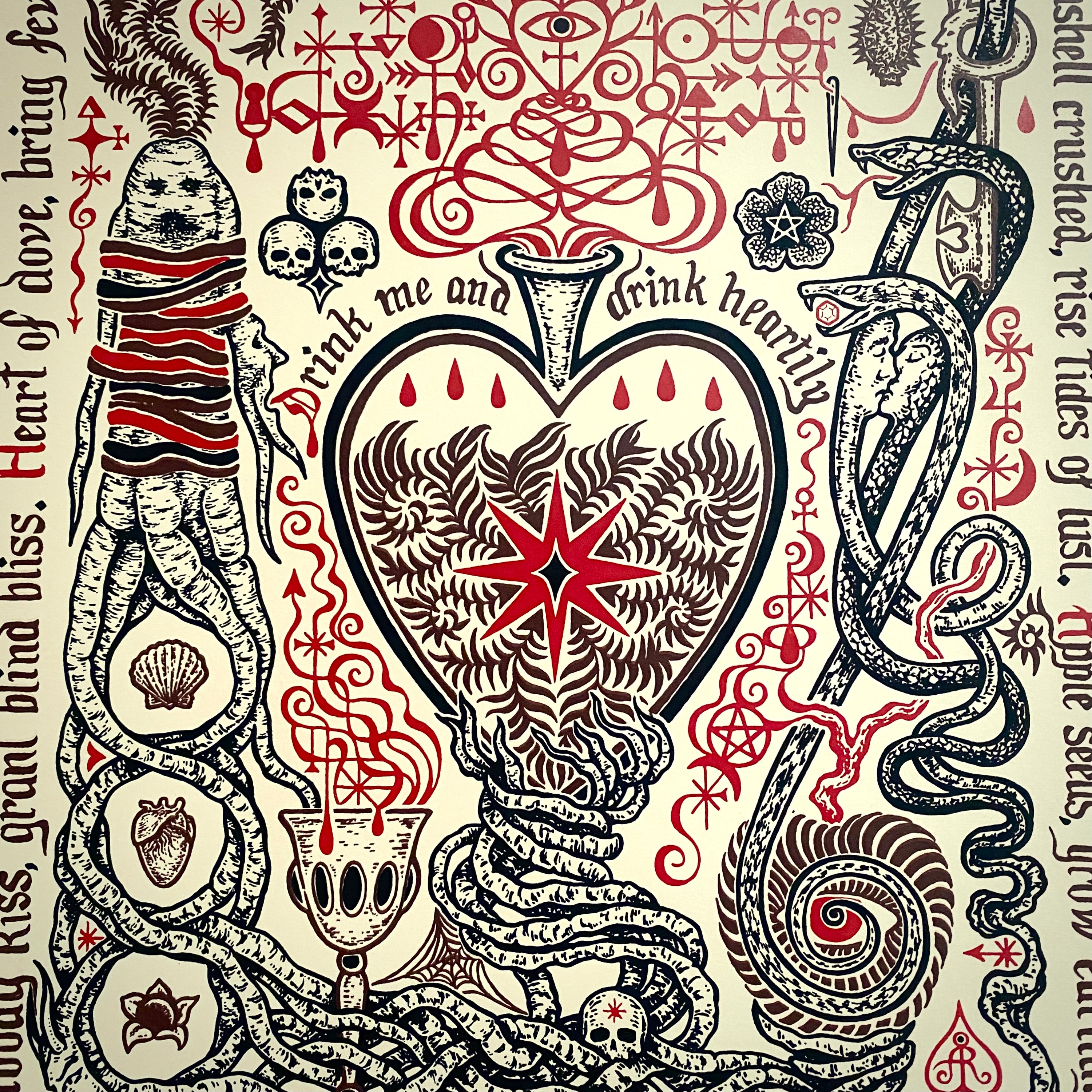 Drink Heartily screen print, second printing, limited edition