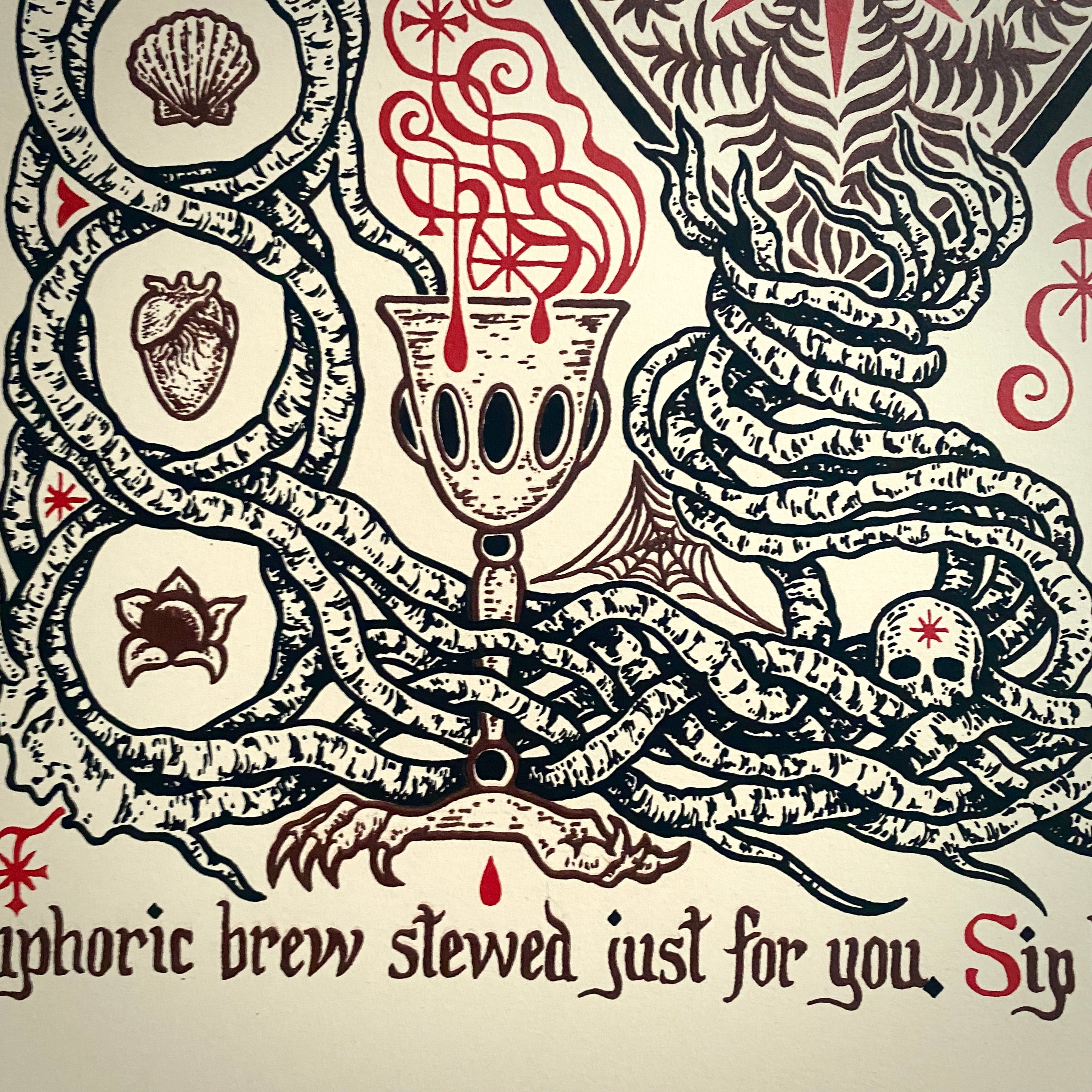 Drink Heartily screen print, second printing, limited edition