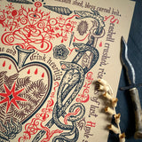 Drink Heartily screen print, second printing, limited edition