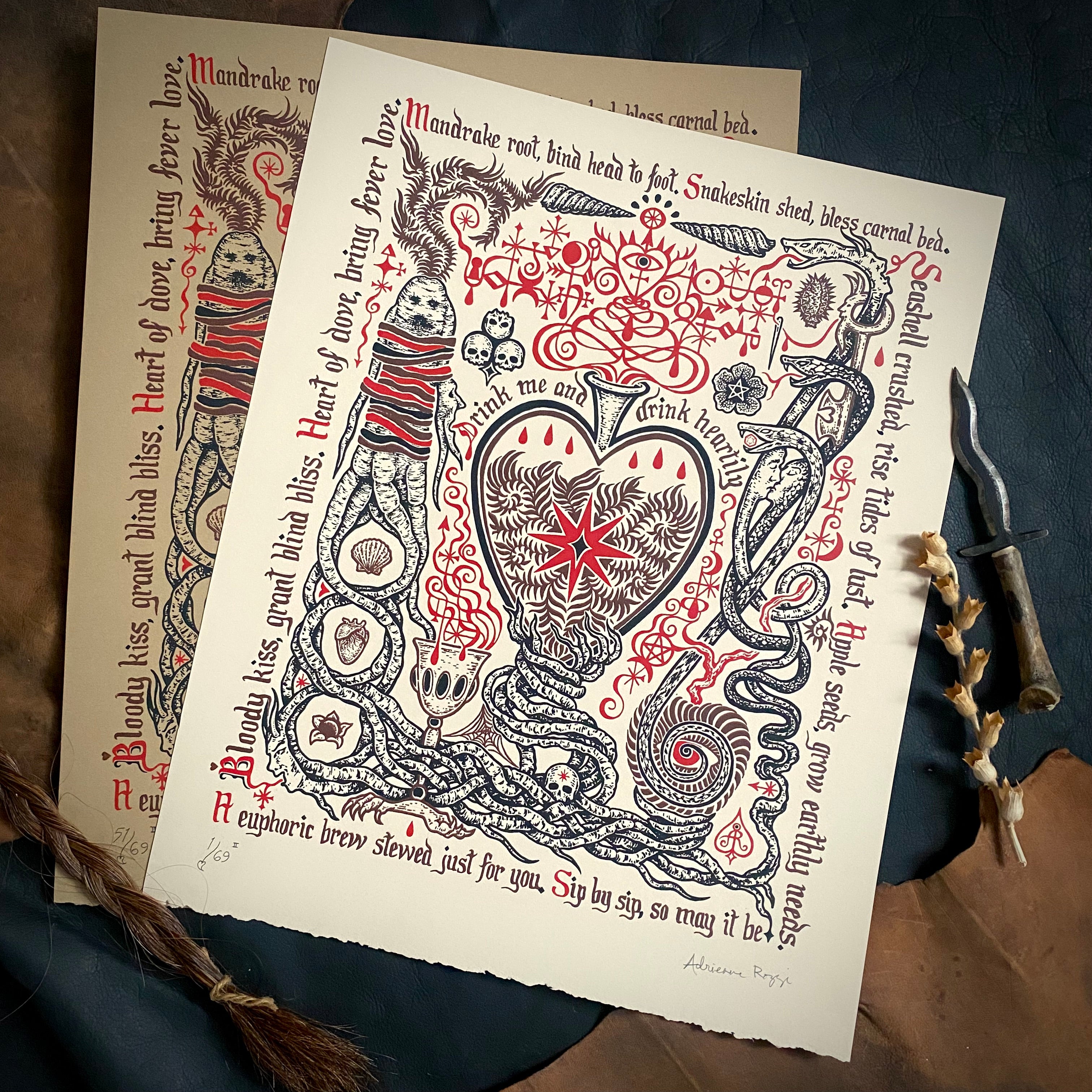 Drink Heartily screen print, second printing, limited edition