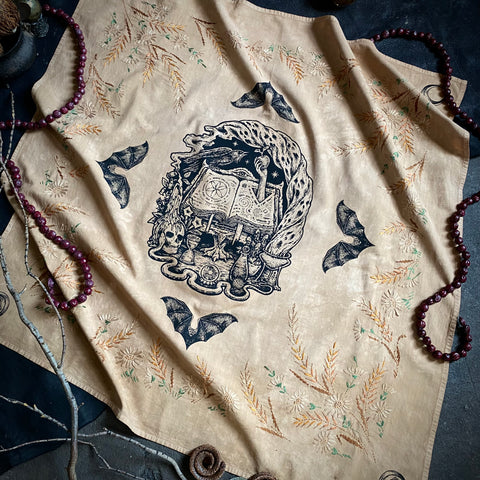 The Midnight Summoning altar cloth in Cornstalk, one-of-a-kind