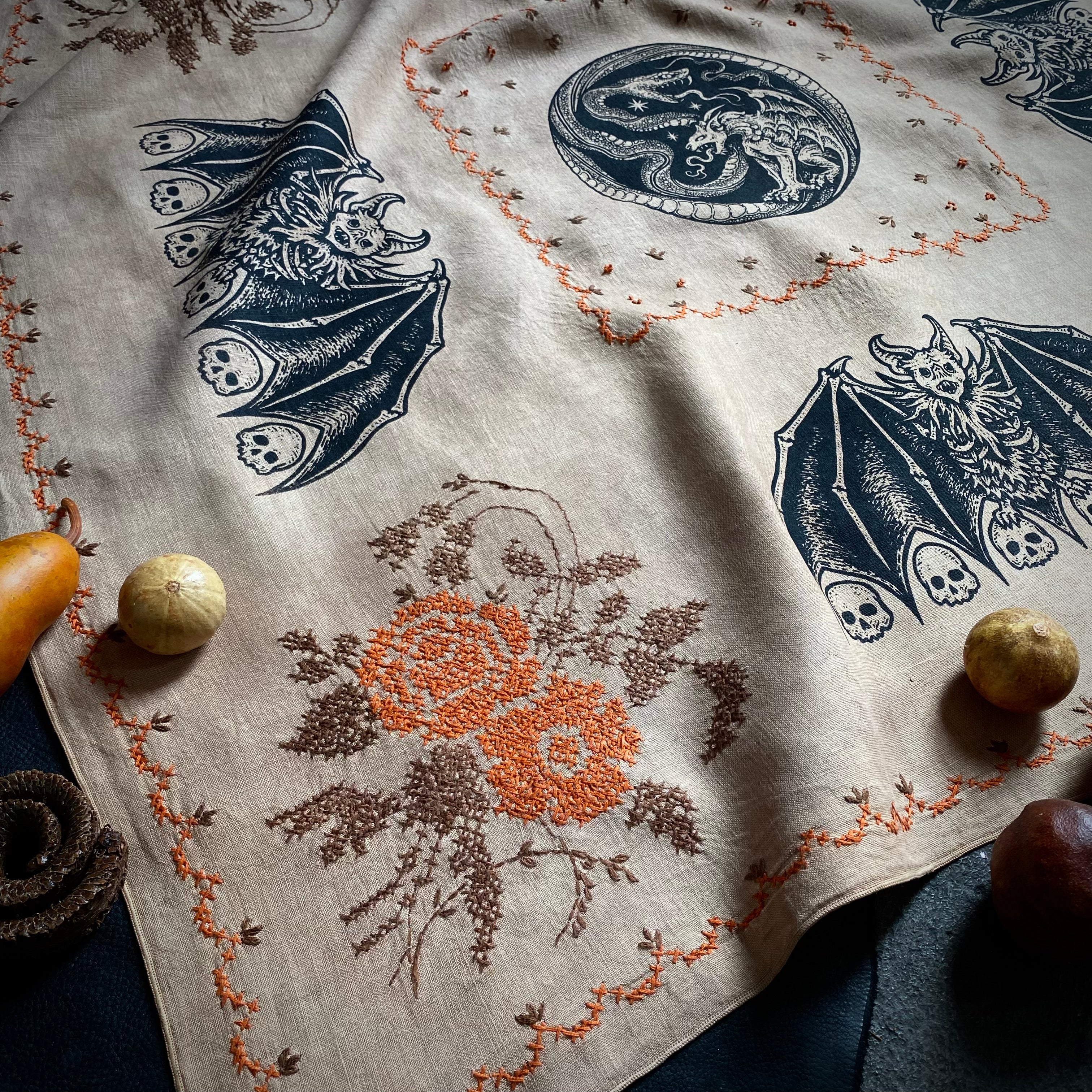 Nocturnal Hour altar cloth in Cornstalk, one-of-a-kind