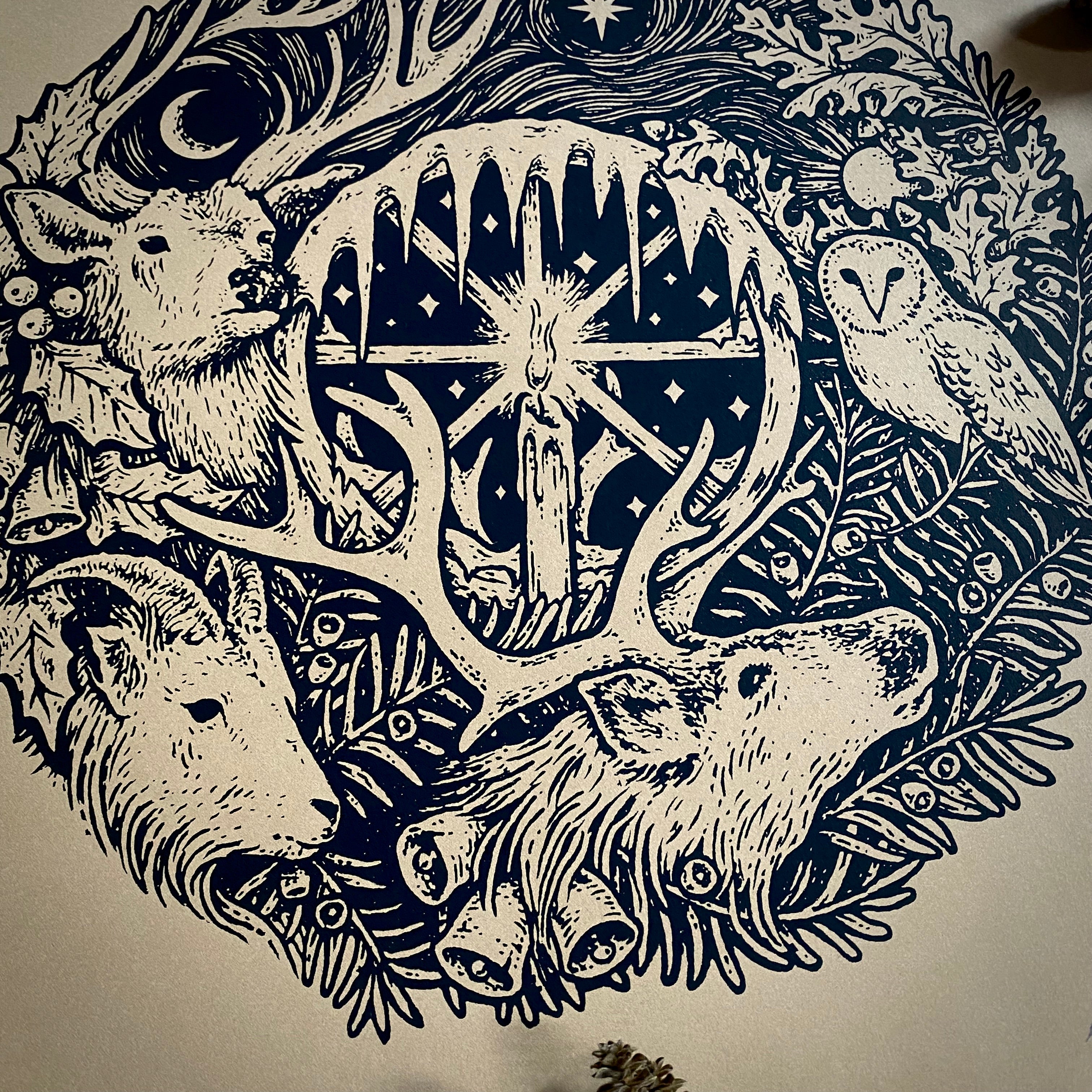 Winter's Wheel screen print