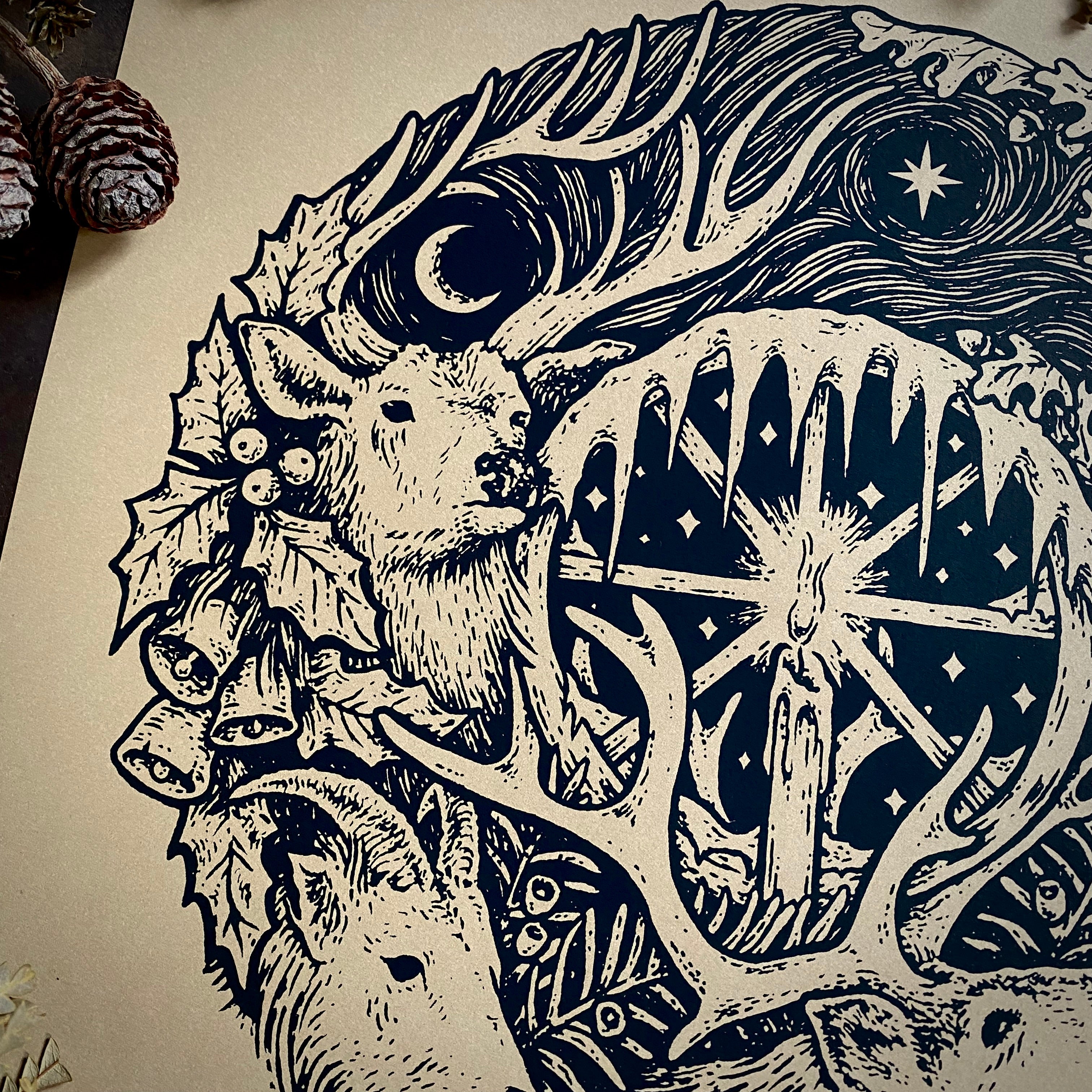 Winter's Wheel screen print