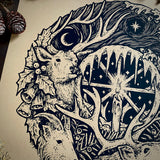 Winter's Wheel screen print