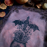 Dragon Flight altar cloth in Plum Sunrise, one-of-a-kind