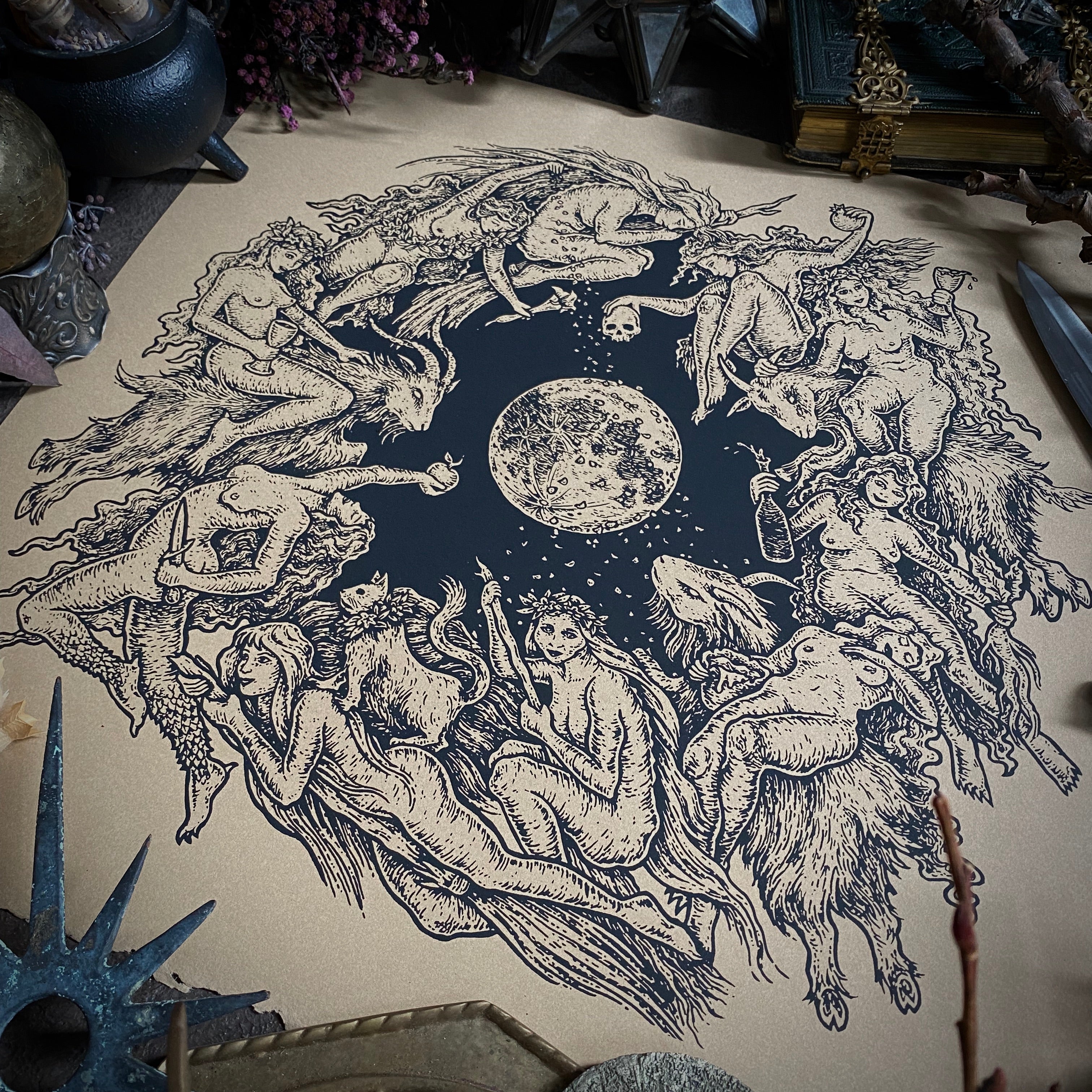 Flight of the Witches screen print