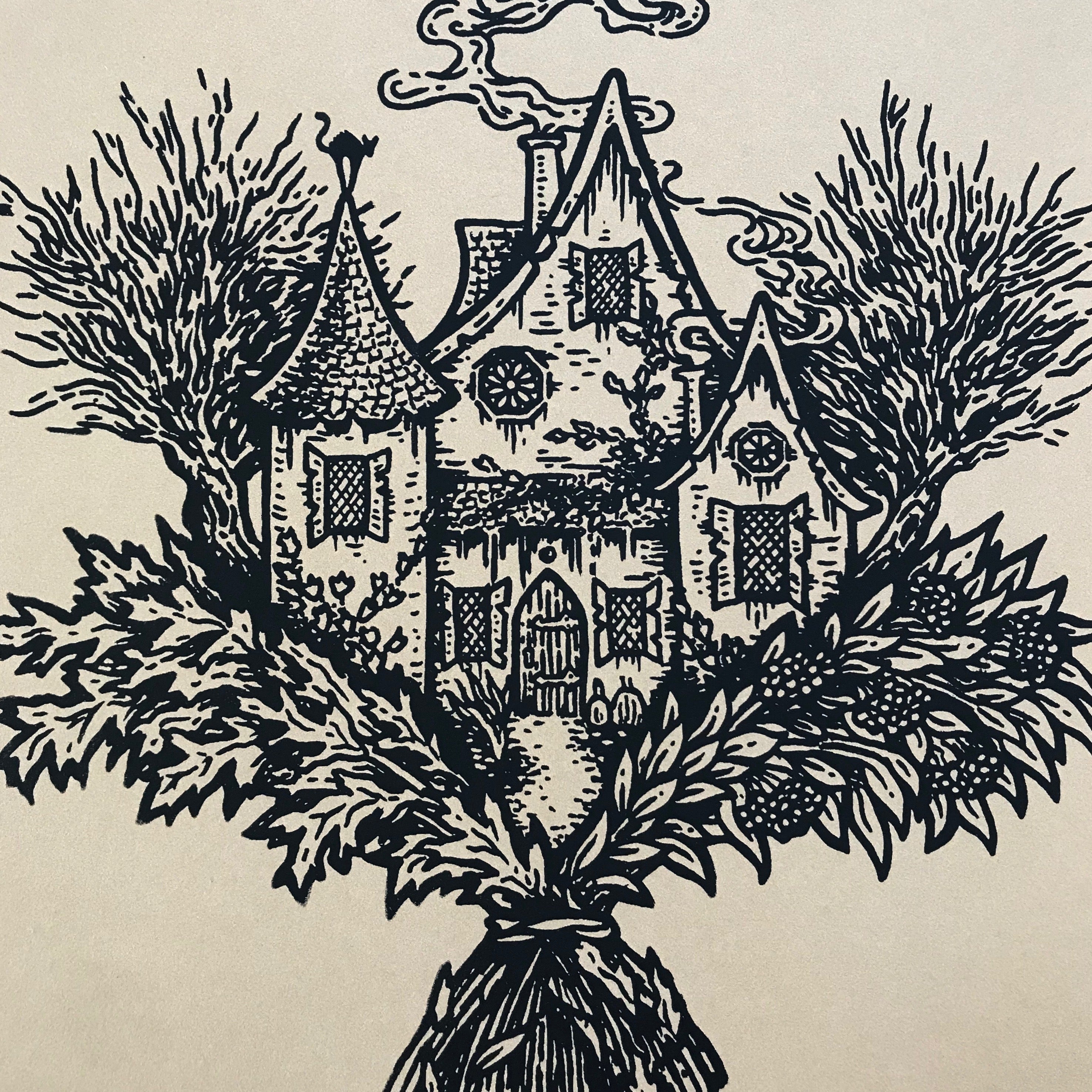 The Wise Woman's Cottage screen print