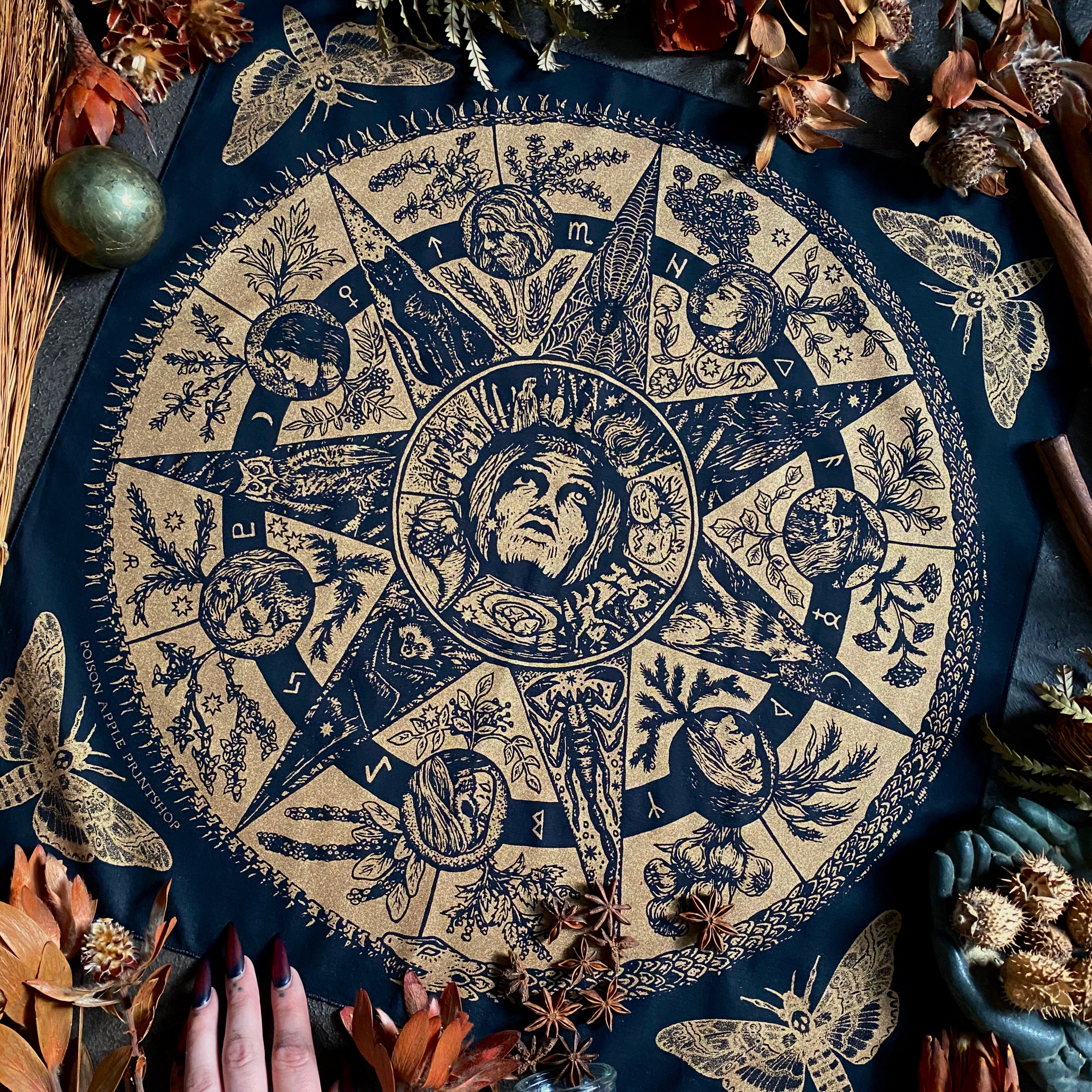 Wheel of Samhain bandana in Candle Glow Copper