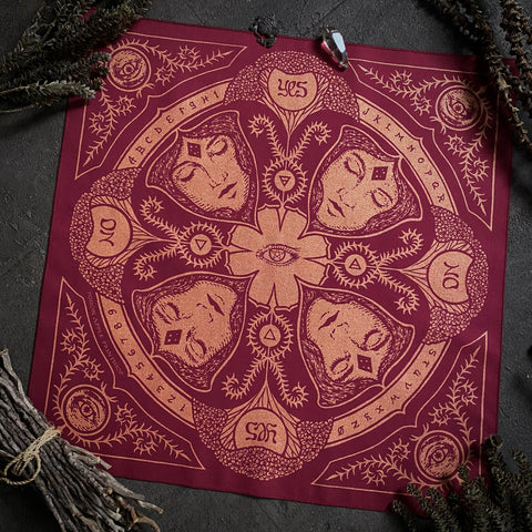 Seer pendulum chart bandana in Brass, limited edition